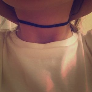 Thin black choker